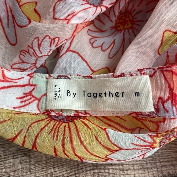 By Together Sheer Chiffon Floral Printed Mini Dress Size Medium - Picture 3 of 3